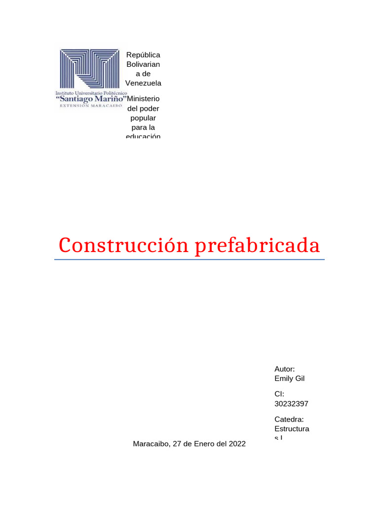 Construcción Prefabricada por Emily Gil | PDF | Acero | Ingeniería de ...