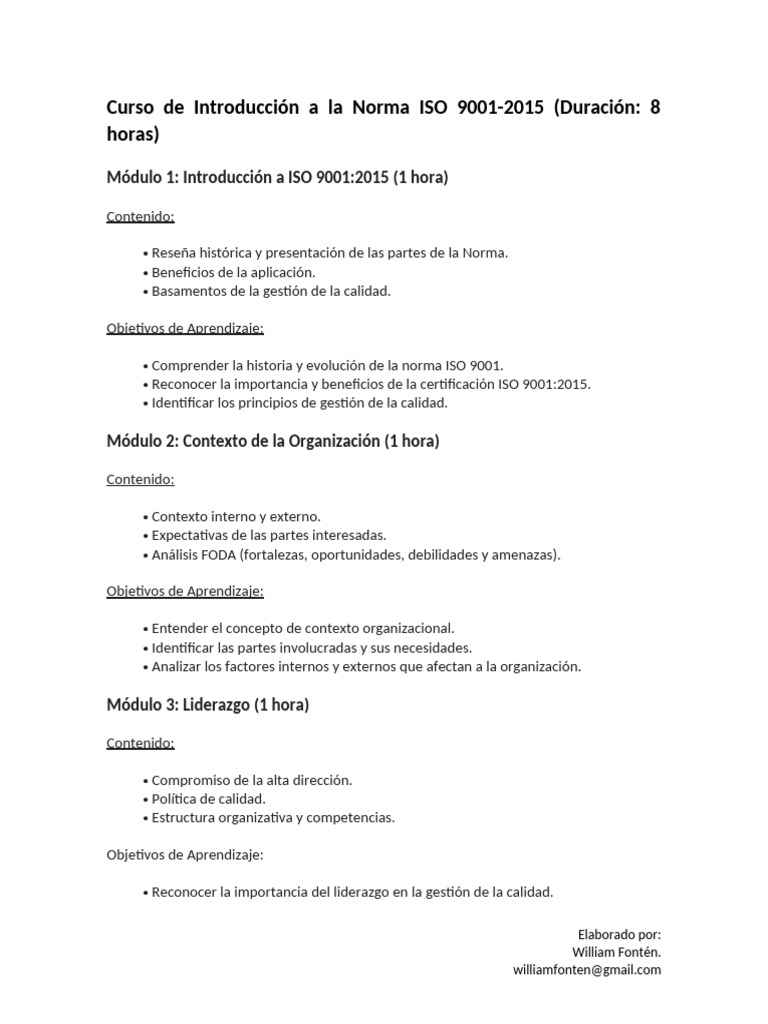 Introducción a ISO 9001:2015 | PDF | Gestión de la calidad | Planificación
