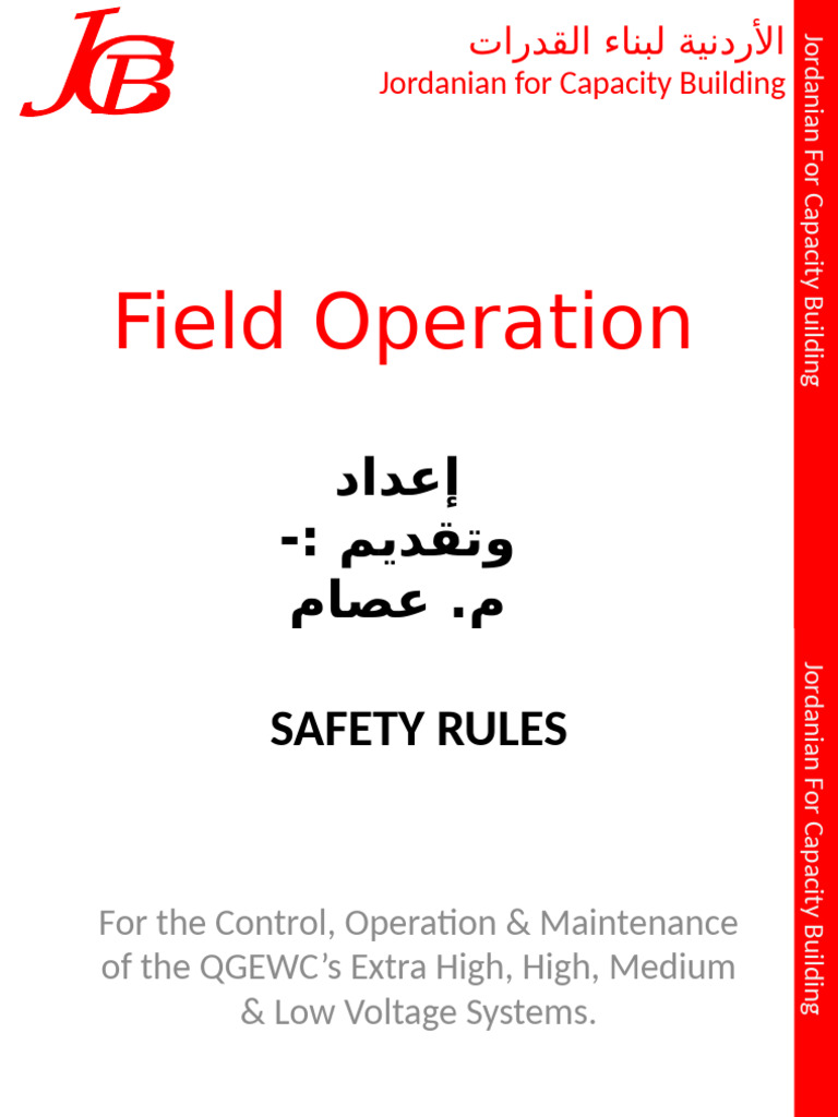 SAFETY RULES 1st Ed DJ | PDF | High Voltage | Electrical Substation