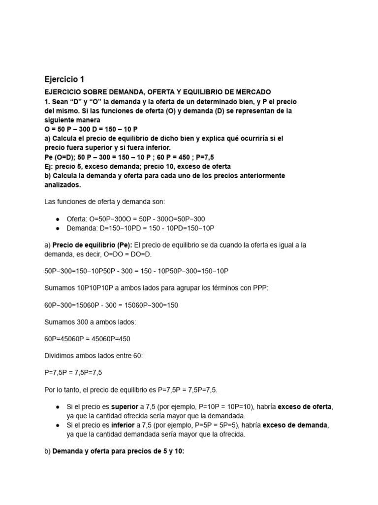Equilibrio de Mercado: Demanda y Oferta | PDF | Oferta (economía ...
