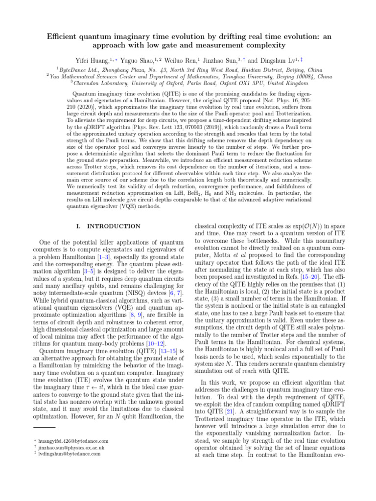 Efficient Quantum Imaginary Time Evolution by Drifting Real Time ...
