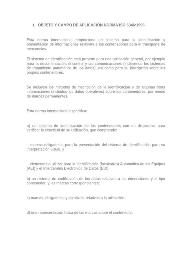 Norma Iso 6346 de 1996 | PDF