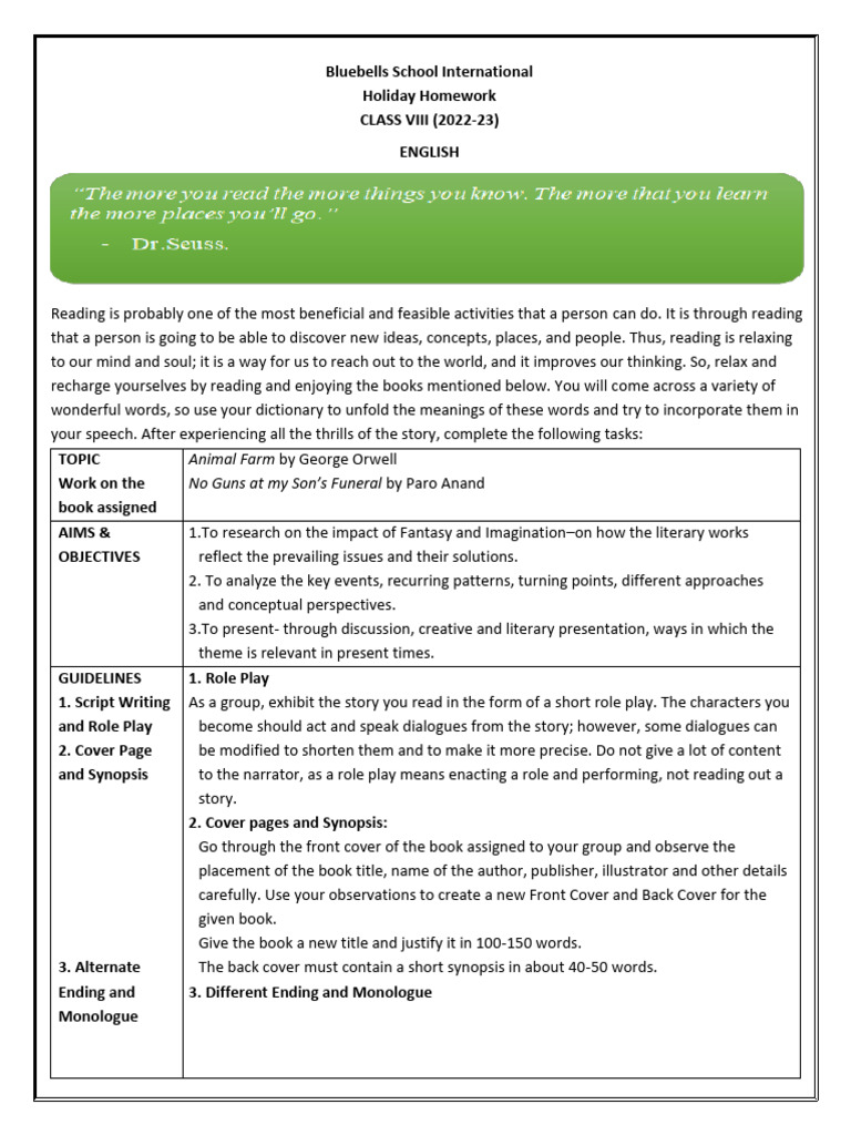 Class VIII Holiday Homework Guide | PDF | Area | Rectangle