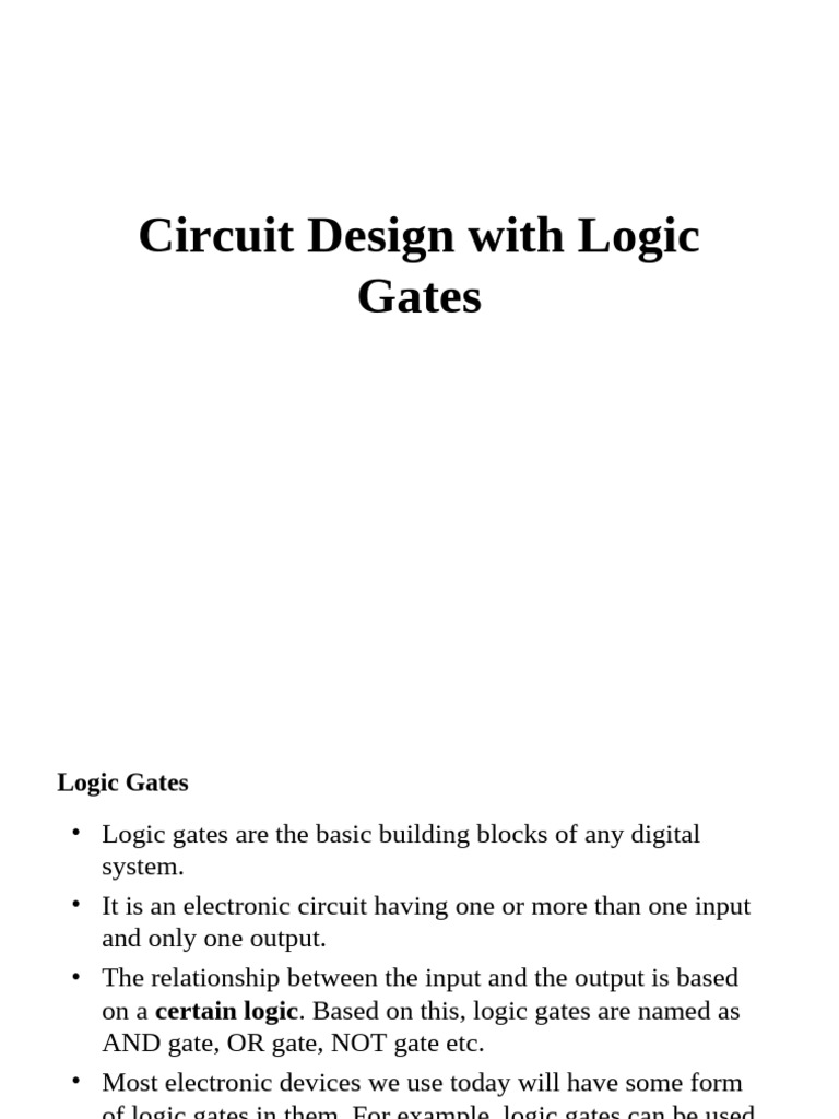 Unit-3 Logic Gates | PDF | Logic Gate | Computer Engineering