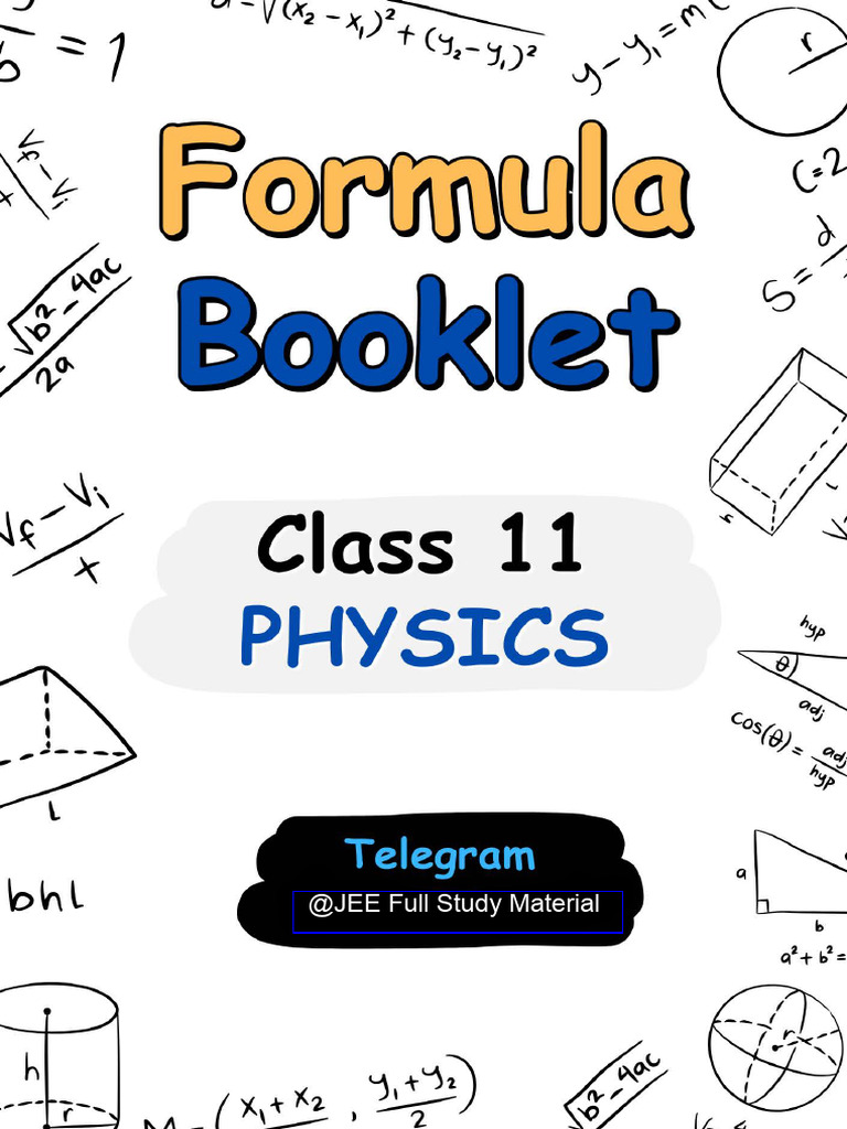 Complete 11 Physics Formula Booklet Jeefull Study Material | PDF