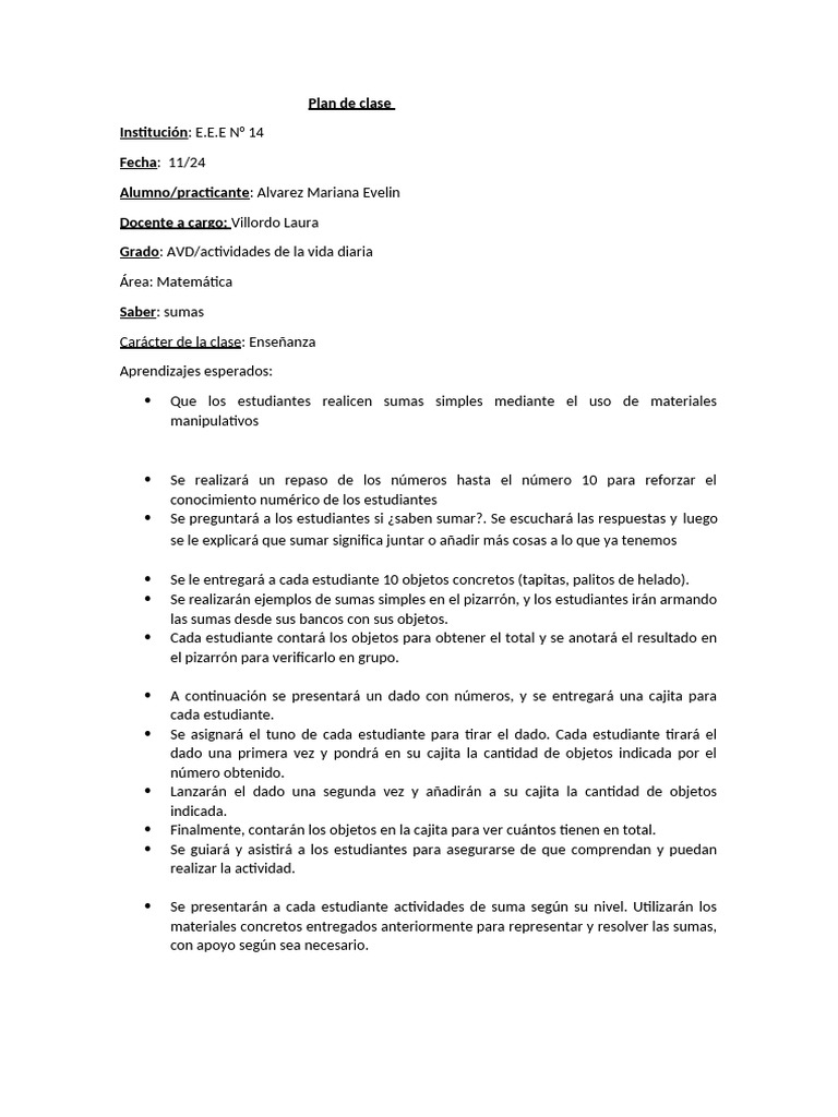 Plan de Clases 2 | PDF | Aprendizaje | Modificación de comportamiento
