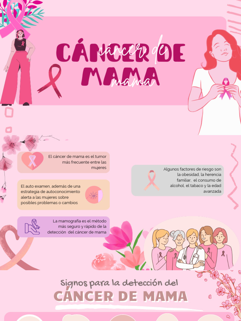 Presentación Octubre Rosa Cáncer de Mama Ilustrado Rosa | PDF