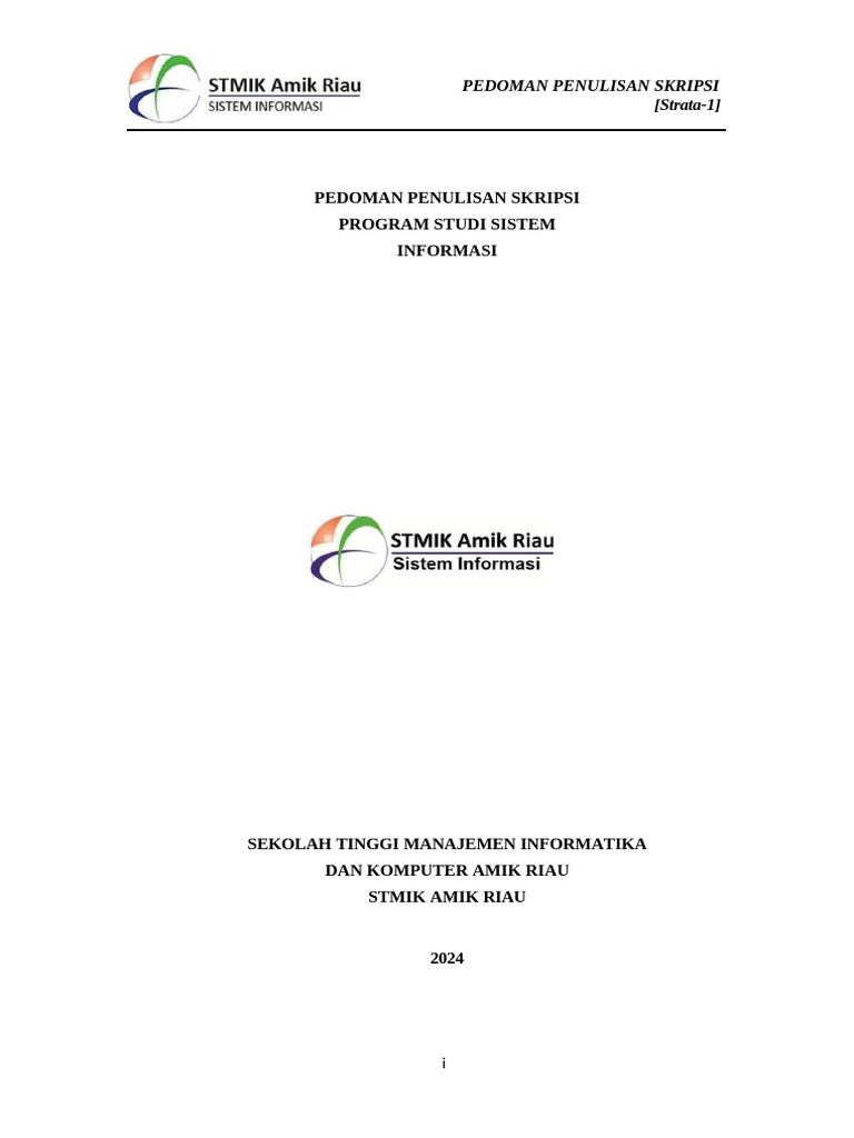 Pedoman Penulisan Skripsi STMIK Amik Riau | PDF | Seni