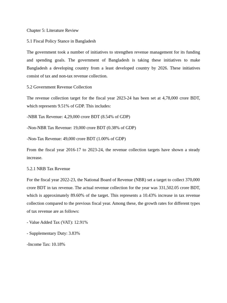 Bangladesh Fiscal Policy and Revenue Trends | PDF | Government Budget ...