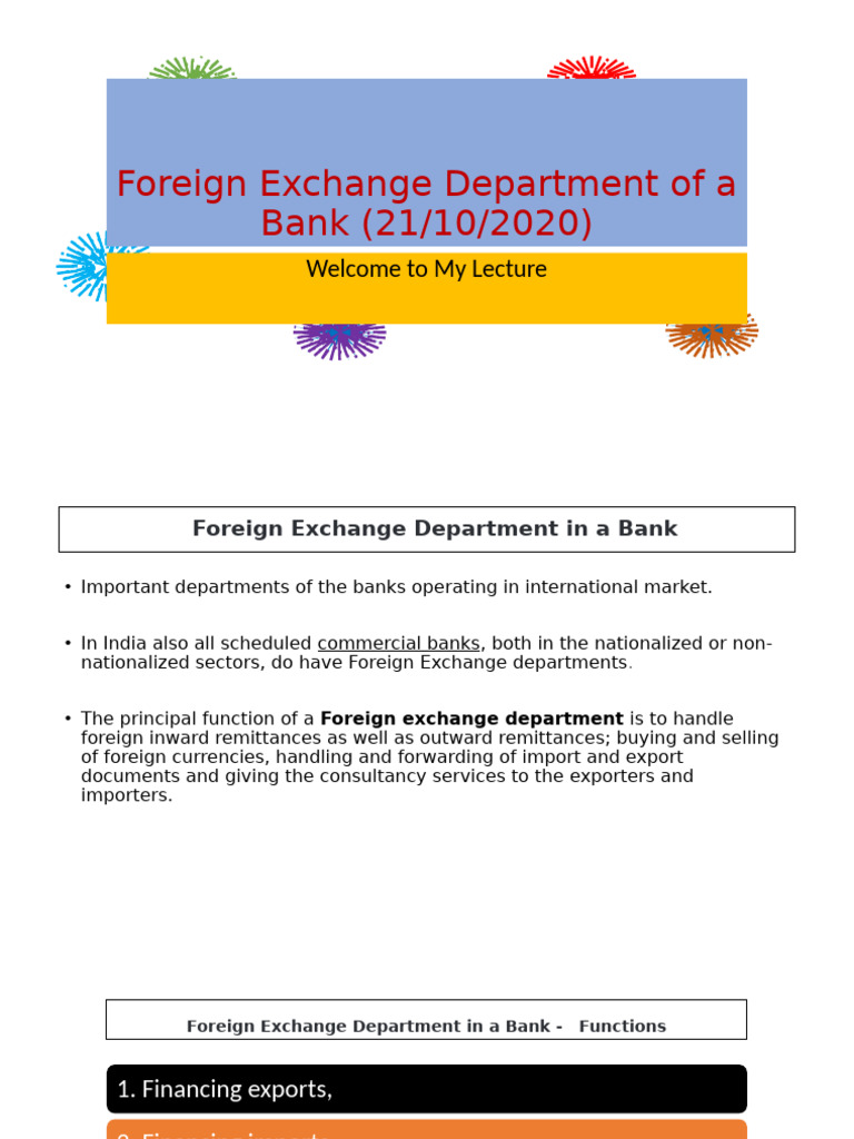 Functions of Bank Foreign Exchange Dept. | PDF | Finance & Money Management