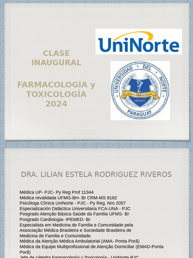 Clase Inaugural Pdf Farmacología Medicina