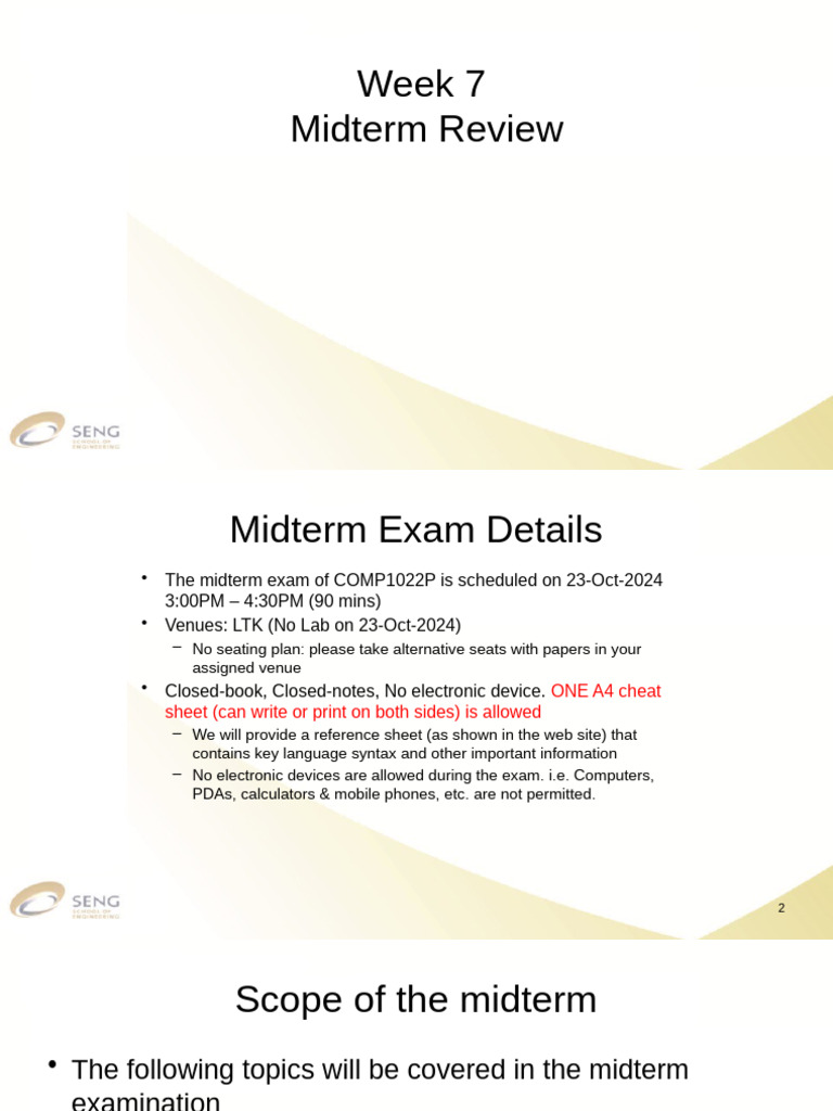 06 Midterm Review2024 | PDF | Integer (Computer Science) | C ...