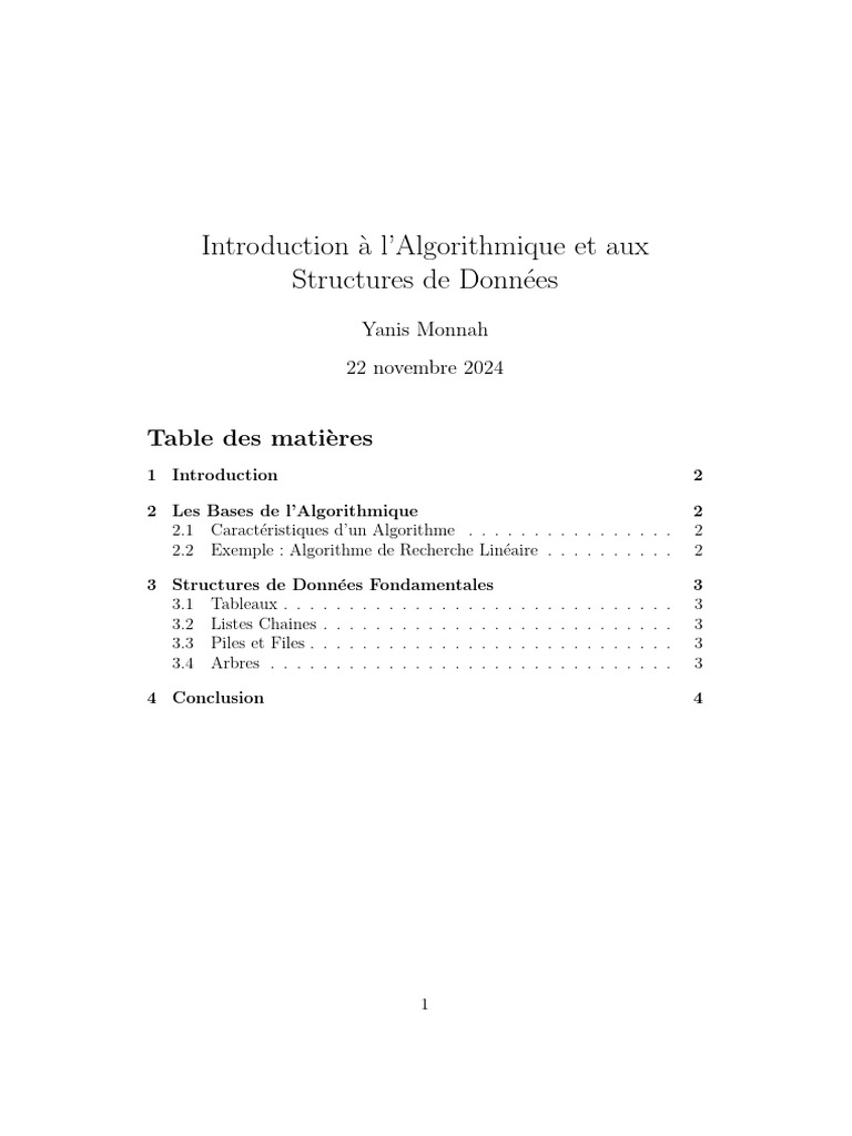 Introduction à l'Algorithmique et aux Structures | PDF | Informatique ...