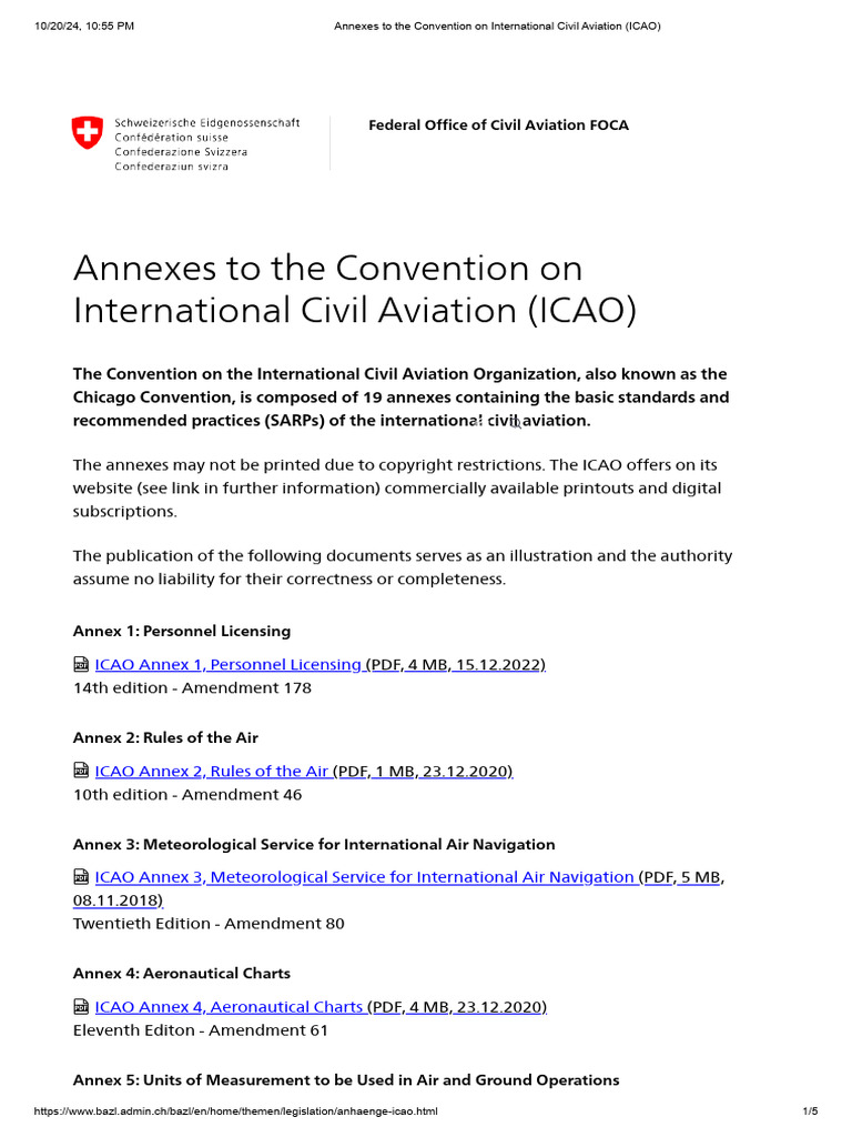 Annexes To The Convention On International Civil Aviation (ICAO) 2 ...