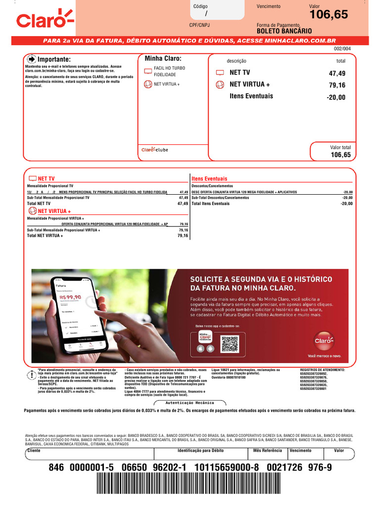 Net TV Itens Eventuais: Facil HD Turbo Fidelidade Net Virtua + | PDF ...