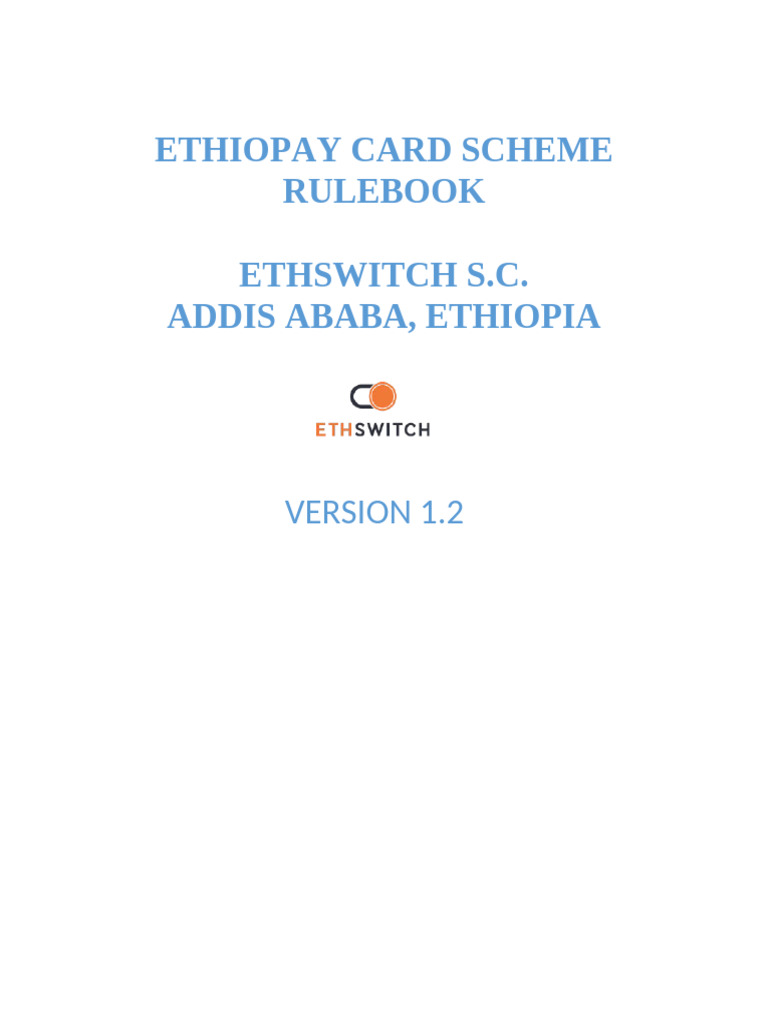 Ethiopay Card Scheme Rulebook 2023 | PDF | Credit Card | Emv