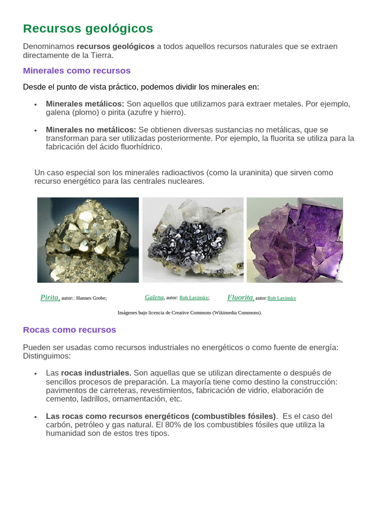 Recursos Geológicos y su Explotación | PDF | Minerales | Magma