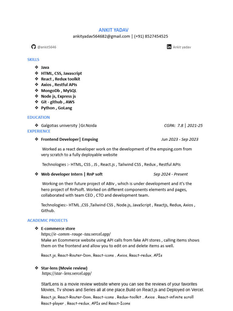 Myresume pdf computers