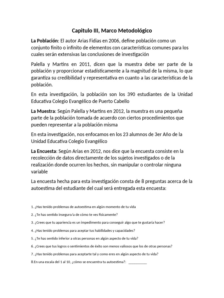Capitulo 3 - Marco Metodologico | PDF