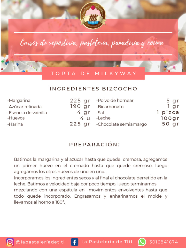 Receta Torta de Milkyway | PDF