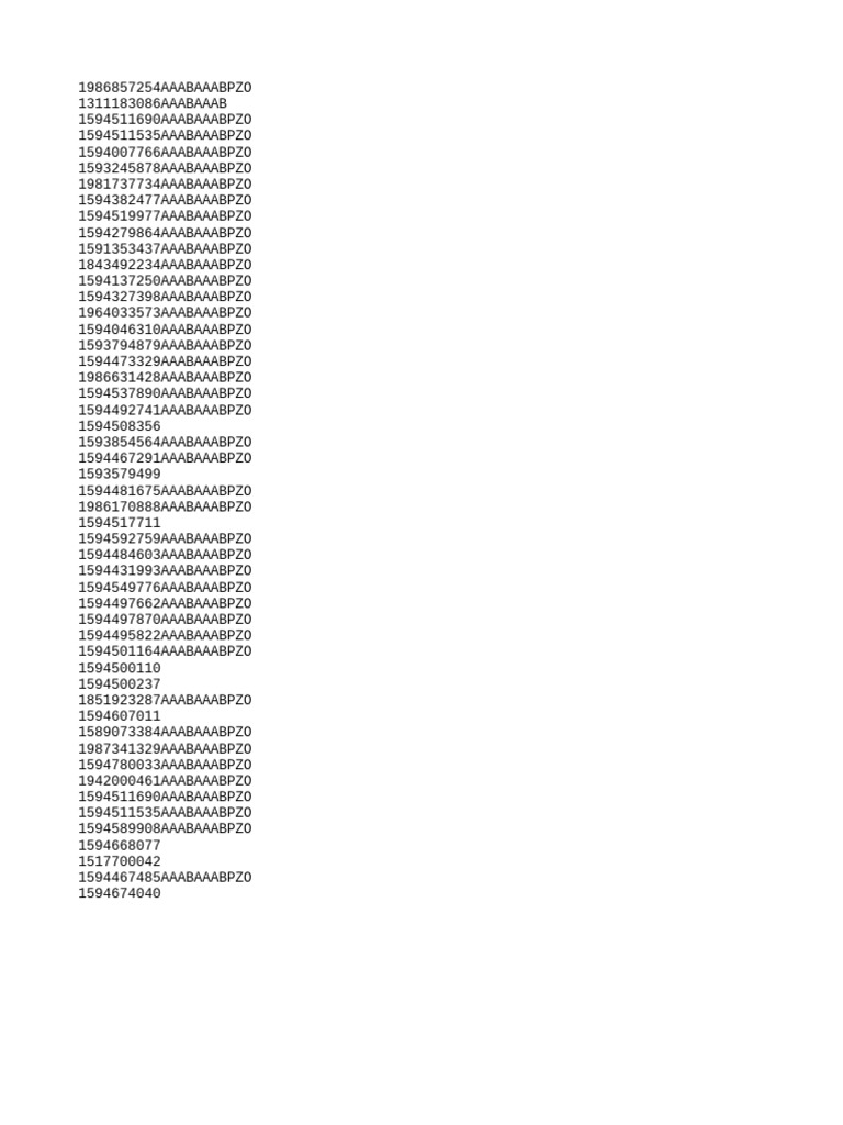 List of Unique Identifiers | PDF