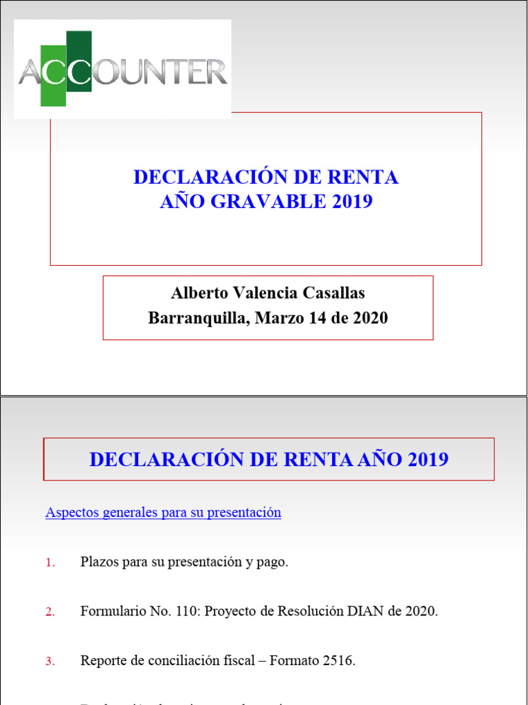 Declaración Renta 2019: Plazos y Requisitos | PDF | Contabilidad ...