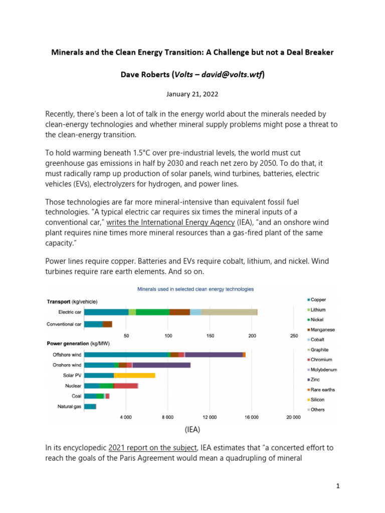 Minerals and The Clean Energy Transition | PDF | Sustainable Energy ...