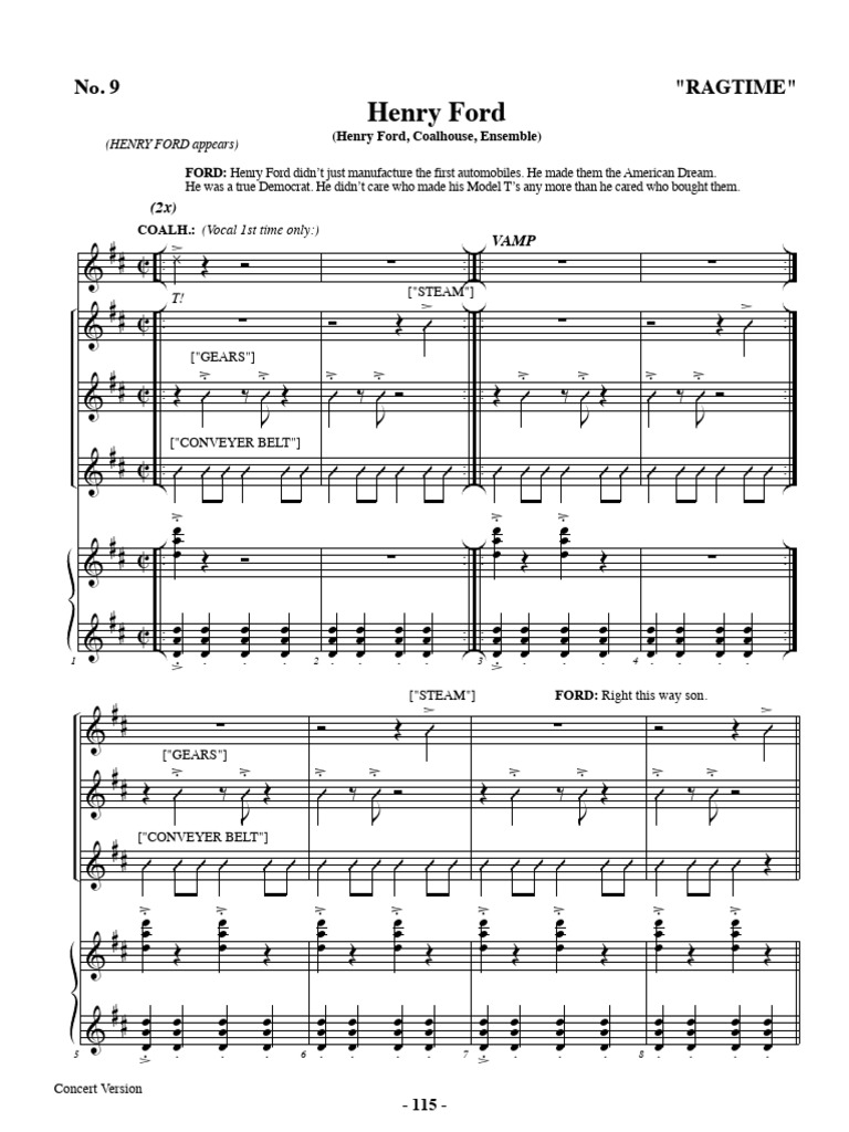 Chanson Ragtime de Henry Ford | PDF