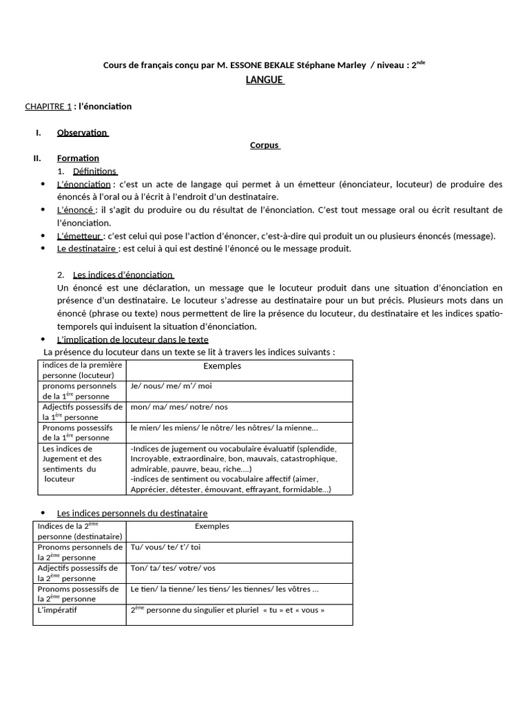 Indices du locuteur en argumentation | PDF | Adverbe | Verbe