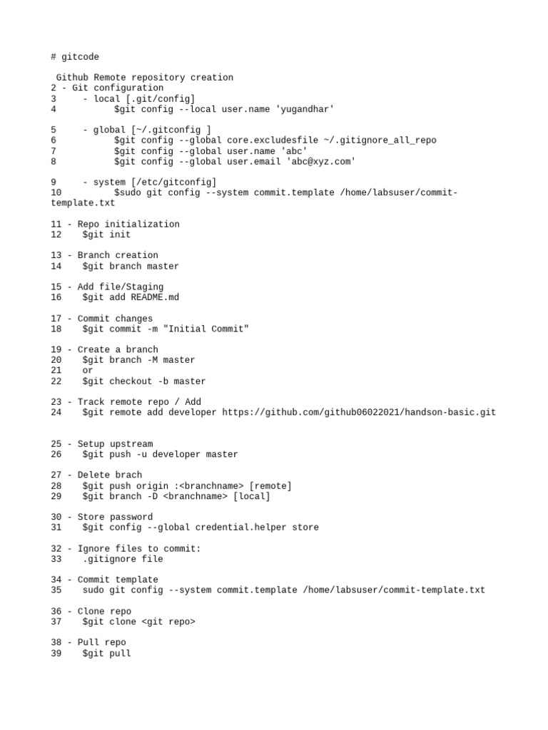 Git Command 1 | PDF | Home & Garden | Computers
