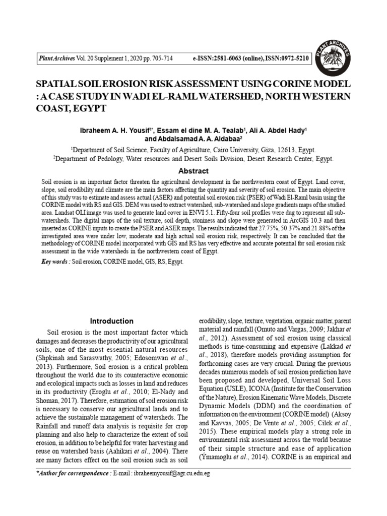 Spatial Soil Erosion Risk Assessment Using Corine Model - A Case Study ...
