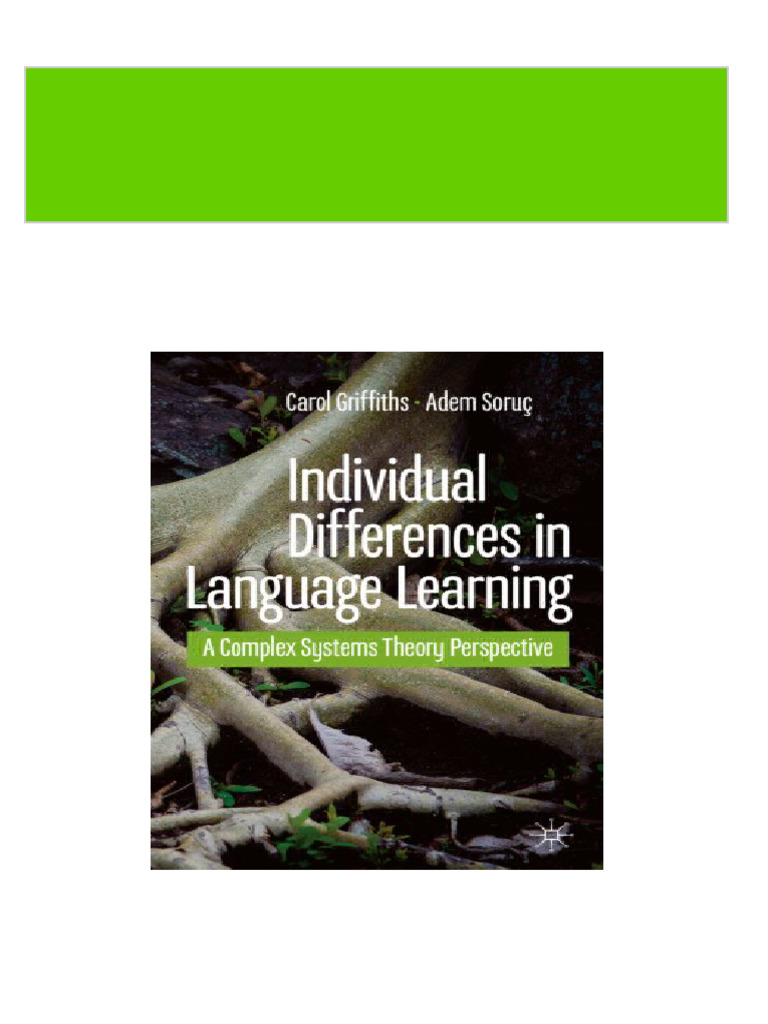 Instant download individual differences in language learning a complex