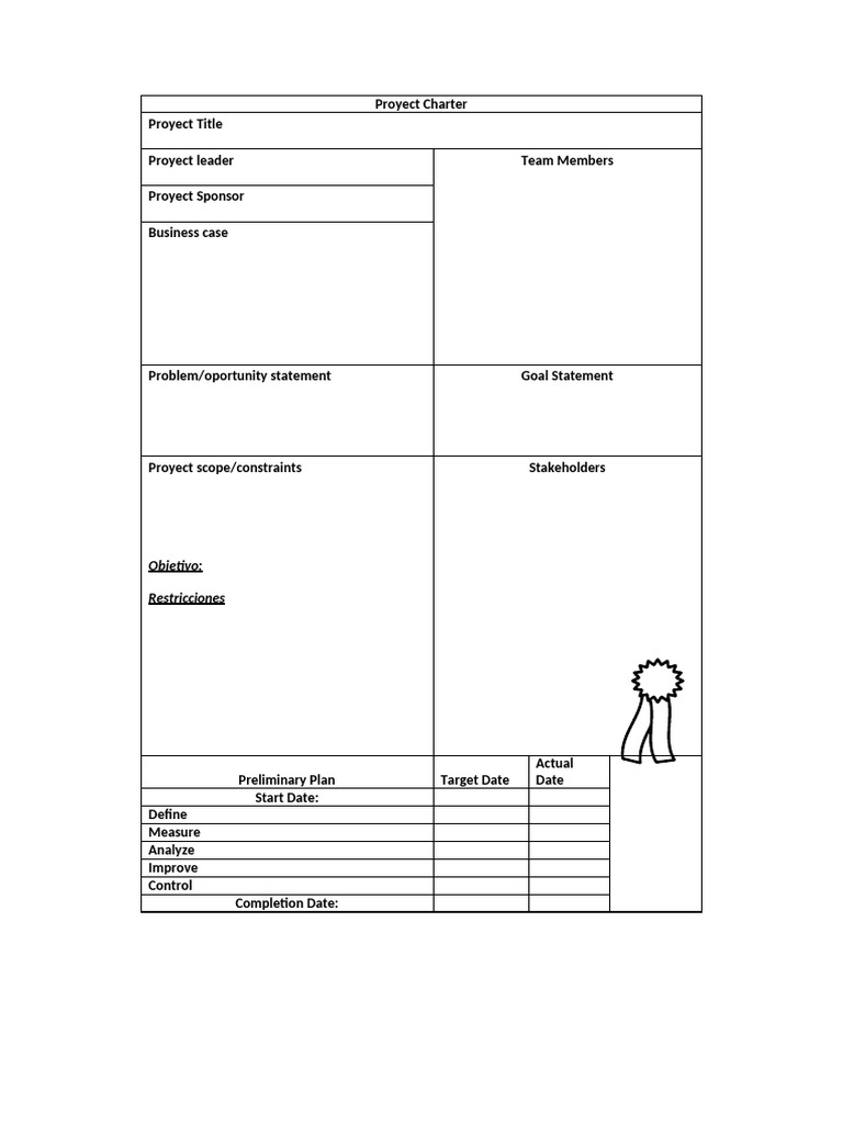 Project Charter Form | PDF | Business | Finance & Money Management