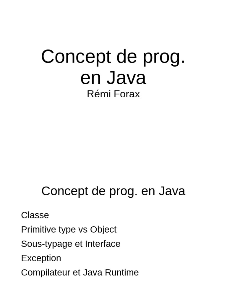 Concepts de programmation en Java | PDF | Java (Langage de ...