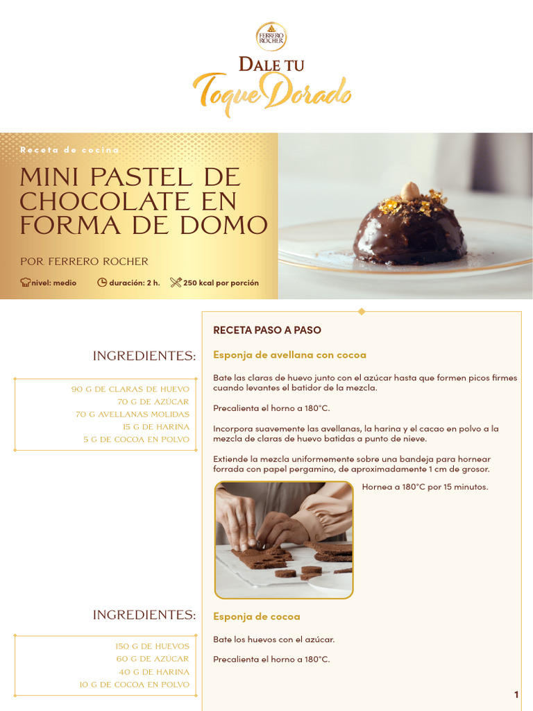 FerreroRocher - Mini Pastel de Chocolate en Forma de Domo - 1024 | PDF ...