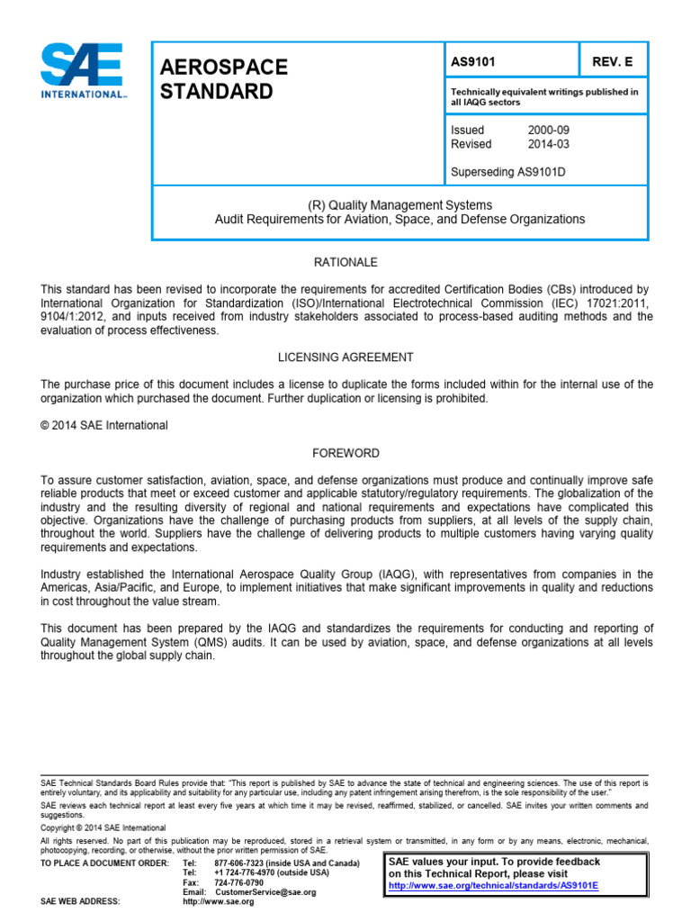 AS9101E Without My Name | PDF | Quality Management System | Audit