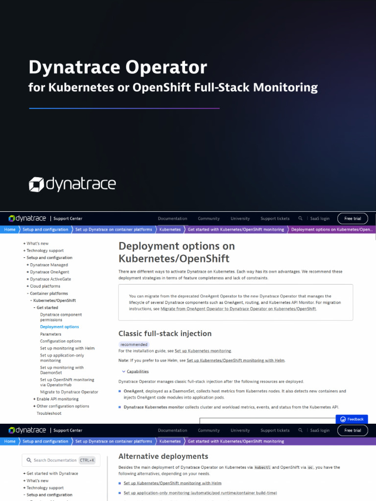 MNGDED230 Dynatrace Operator For FullStack Monitoring | PDF