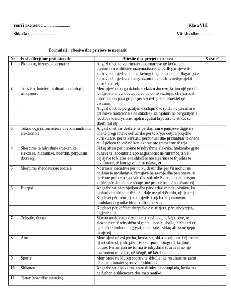 Pyetesor - Klasa 8 | PDF