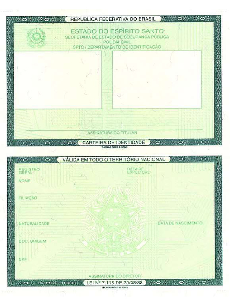 Modelo Da Nova Carteira de Identidade Brasileira | PDF