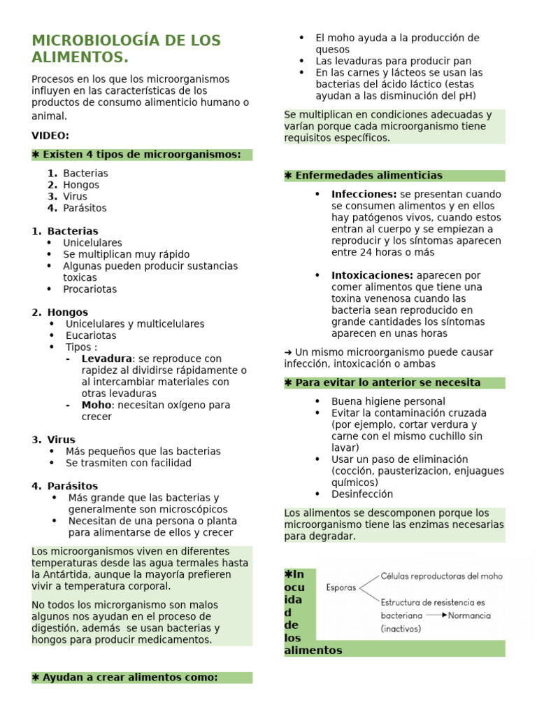 Microorganismos y Temperaturas en Alimentos | PDF | Alimentos ...