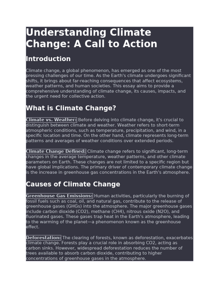 Understanding Climate Change Causes & Effects | PDF | Climate Change ...