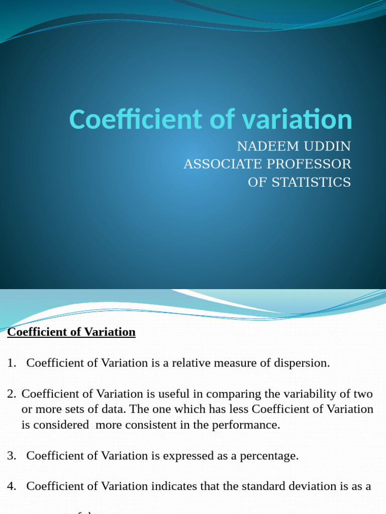Understanding Coefficient of Variation | PDF | Coefficient Of Variation ...