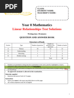 Grade 9 Linear Relations Exam Review | PDF | Numbers | Speed
