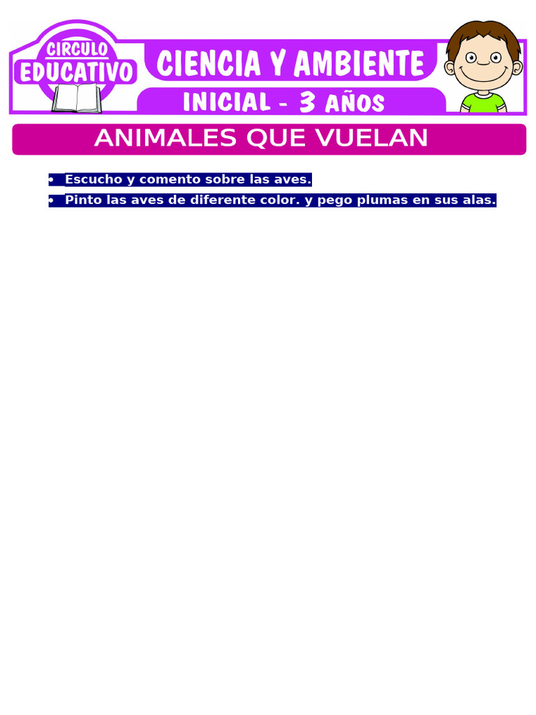 Animales Que Vuelan para Ninos de Tres Anos | PDF