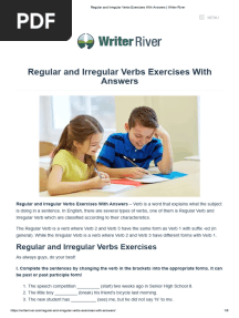 VERBS Regular and Irregular Verbs Exercises With Answers - Writer River