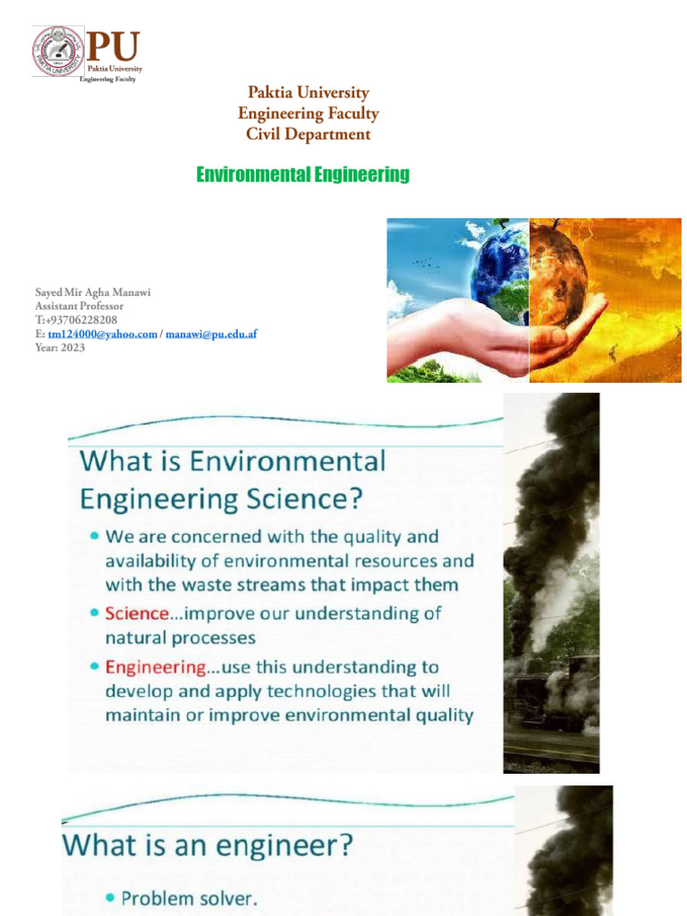 Environmental Engineering Lecture One Pdf