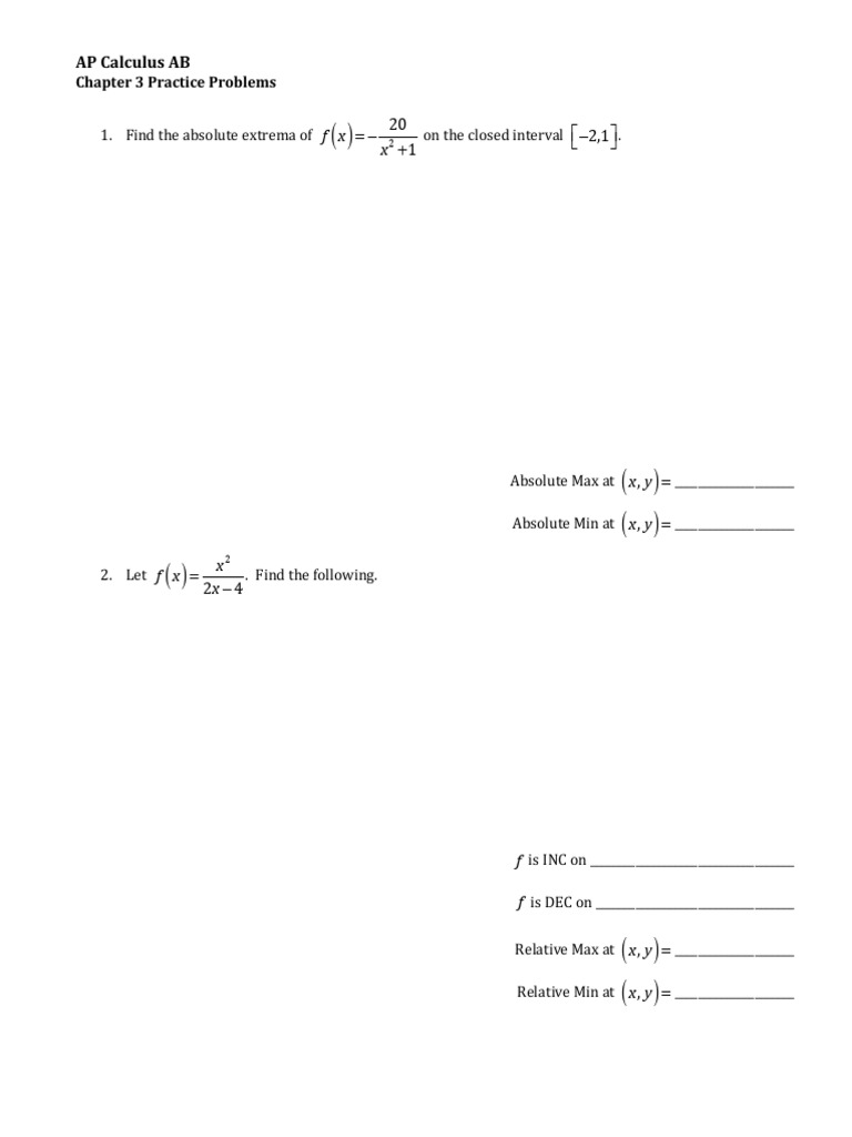 Chapter+3+Practice+Problems (Max & Min) | PDF | Combinatorics ...