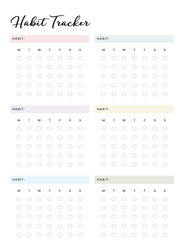 Habbit Tracker and Routine Checklist | PDF | Foreign Language Studies | Art