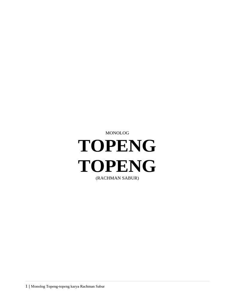Monolog Topeng-Topeng | PDF | Agama & Spiritualitas