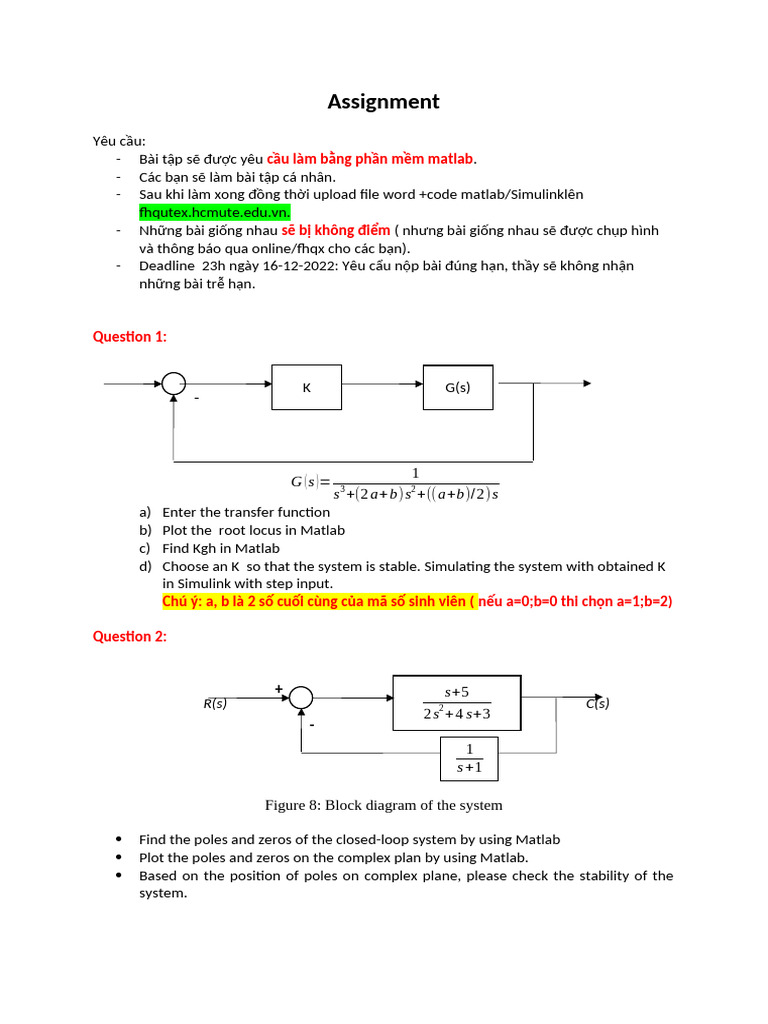 Matlab Control System Assignment Guide | PDF | Computer Engineering ...